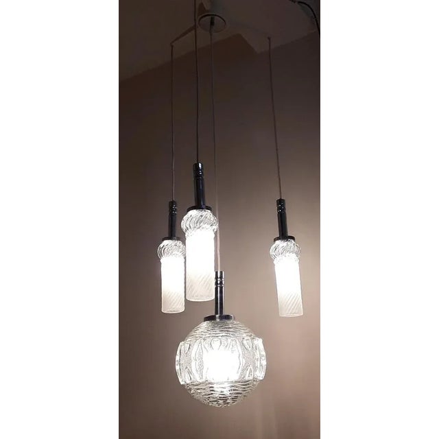 Metal Vintage Ceiling Lamp with Chrome-Plated Metal, 1970s For Sale - Image 7 of 9