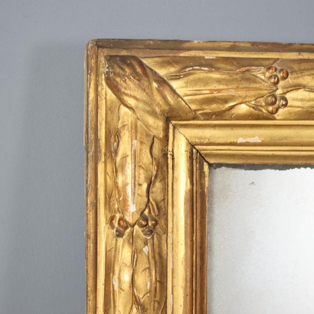 Mirror with Carved and Gilded Frame For Sale - Image 4 of 11