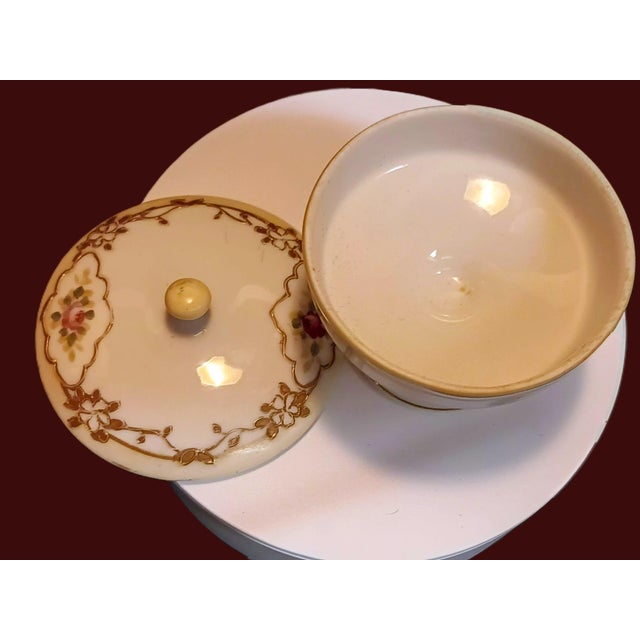 Antique Nippon Morimura 1891~1921 Button, Trinket, Porcelain Pedestal Dish. For Sale - Image 12 of 18