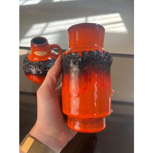Vases in Fat Lava from Kreutz Keramik, Set of 2 For Sale - Image 6 of 11