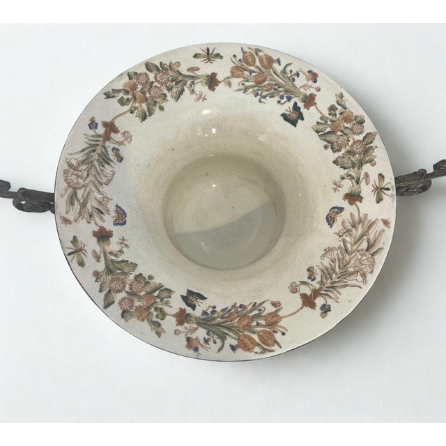 Modern Miramar‑Style Porcelain & Bronze Centerpiece For Sale - Image 3 of 4