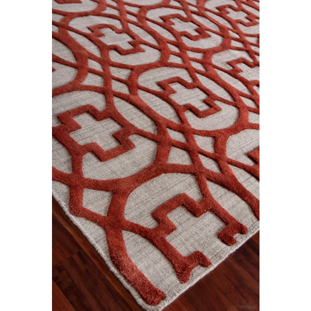 Textile Wellington Rust/Gray Hand loom Wool Area Rug - 8'x10' For Sale - Image 7 of 8