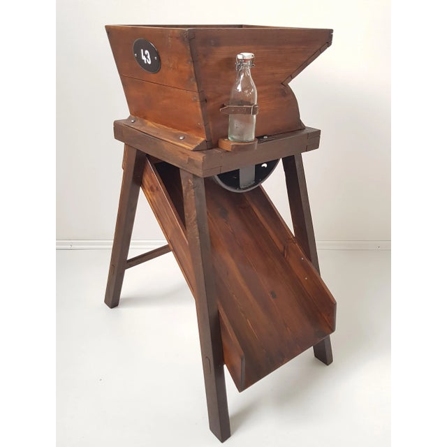Completely restored and fully functional. Used to shred beetroots. Origin Bohemia, Austria. Oak and pine wood structure....
