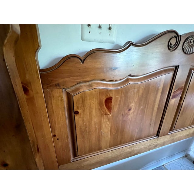 Ethan Allen Chateau Normandy French Country Solid Pine Queen Canopy Bed