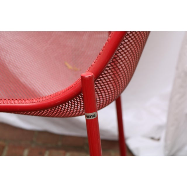 Early 21st Century Italian Steel Tube & Mesh Indoor/Outdoor Emu Chairs Designed by Christophe Pillet, 4 Pieces For Sale - Image 5 of 5