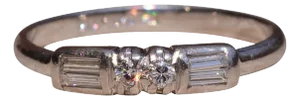 The Fairview: Hollywood Glam Era Diamond Ring in Platinum