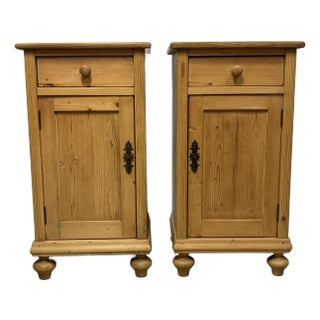 Antique European Pine Nightstands For Sale