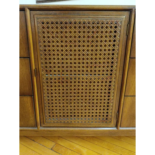 Mid 20th Century Mid-20th Century Walnut & Cane Sideboard by American of Martinsville For Sale - Image 5 of 10