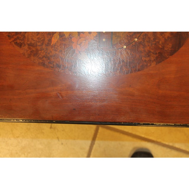 Brown 1940's French Art Deco Exotic Sabre Leg Low Accent/ Side Table M-O-P Inlay For Sale - Image 8 of 10