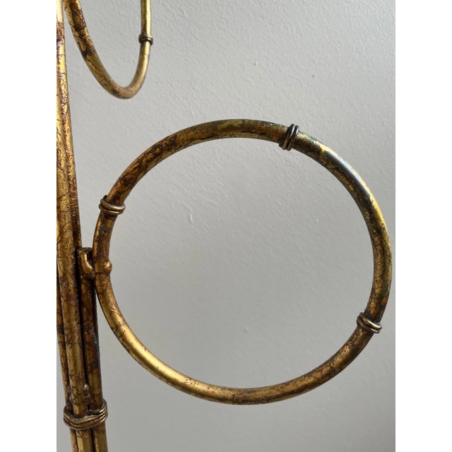 Hollywood Regency Gilt Four Ring Standing Towel Rack For Sale In Houston - Image 6 of 13