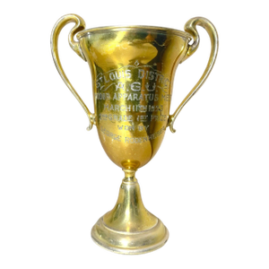Antique 1923 Engraved Gold Tone Silverplate Indoor Apparatus Meet Trophy Award