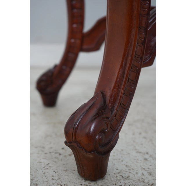 Dark Green French Louis XV Style Marble Top Carved Base Console Table For Sale - Image 8 of 12