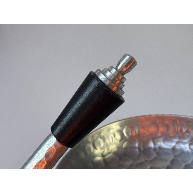 Metal Everlast Hammered Aluminum Two-Tier Server, Art Deco Industrial Design For Sale - Image 7 of 13