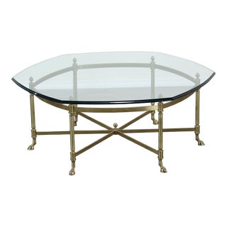 Vintage Maison Jansen Style Brass Coffee Table For Sale