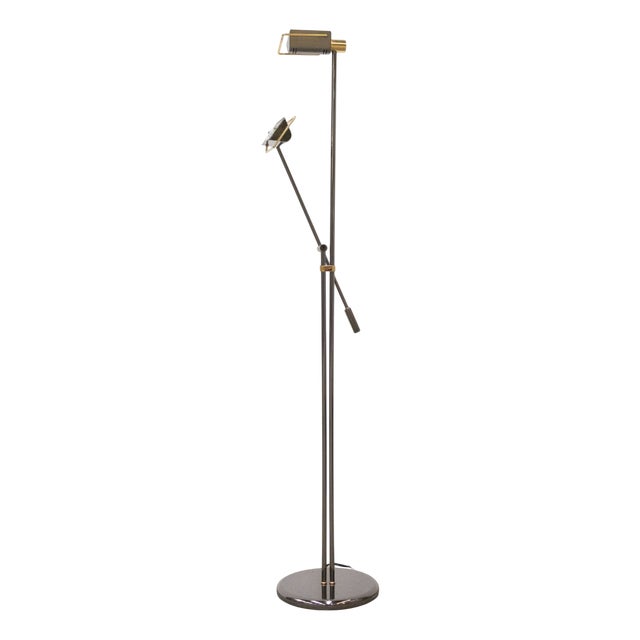 Chrome 2-Light Floor Lamp, Italy, 1970s For Sale