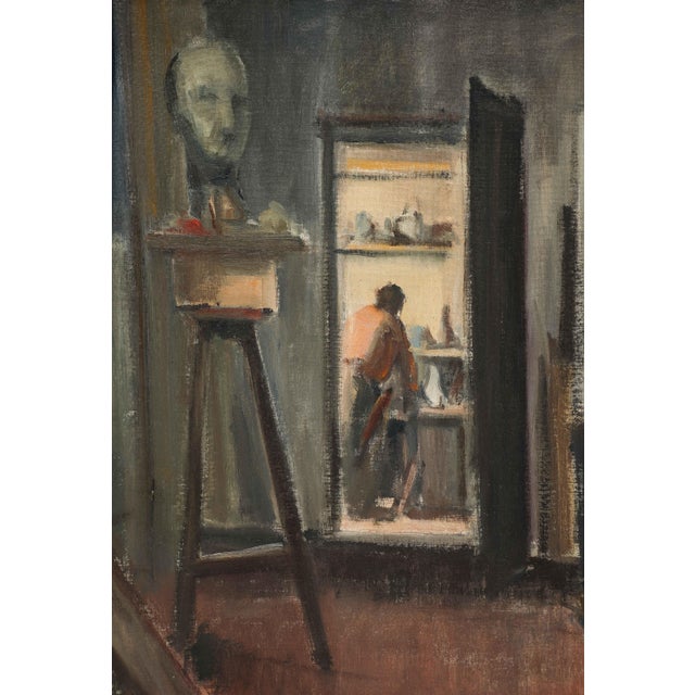 Ponziano Togni (Swiss, 1906-1971), Oil on Canvas "Studio View", Signed, 1940-1945 For Sale - Image 12 of 12