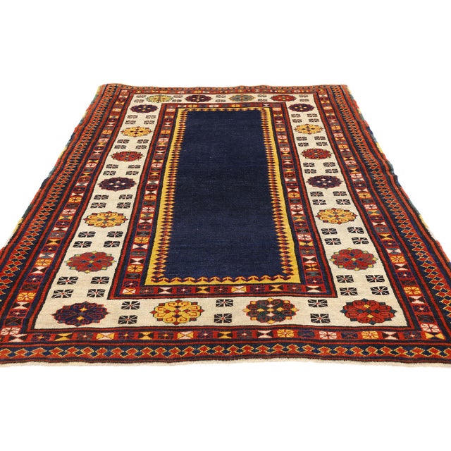 Mid-Century Modern Late 19th Century Caucasian Kazak Rug, 03'08 X 06'01 For Sale - Image 3 of 10
