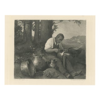 Antique The Tinker Goupil Photogravure after Alphonse Legros, 1880 For Sale