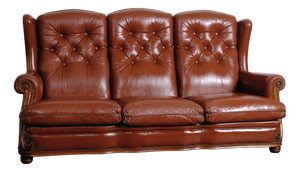 Italian Three-Seater Leather Sofa, 1970s