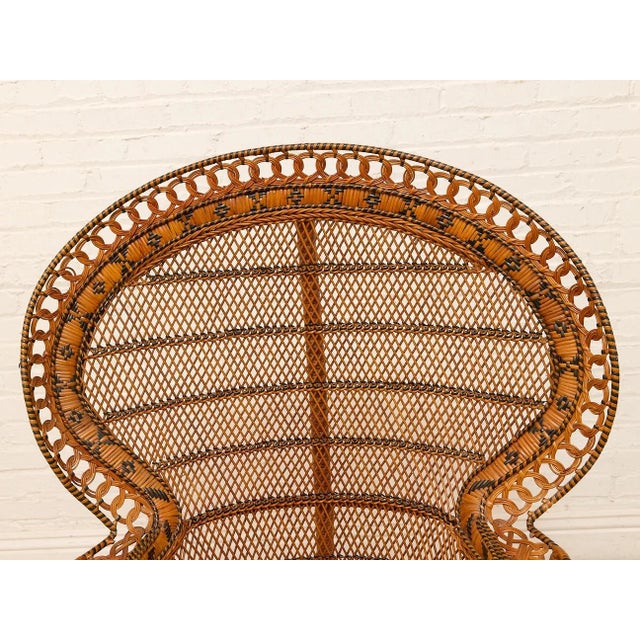Mid 20th Century Vintage 1970s Wicker Peacock Chair For Sale - Image 5 of 11