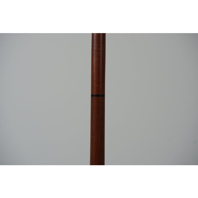 Brown Mid-Century Modern Teak Floor Lamp with Fiberglass Lampshade, 1960s For Sale - Image 8 of 10