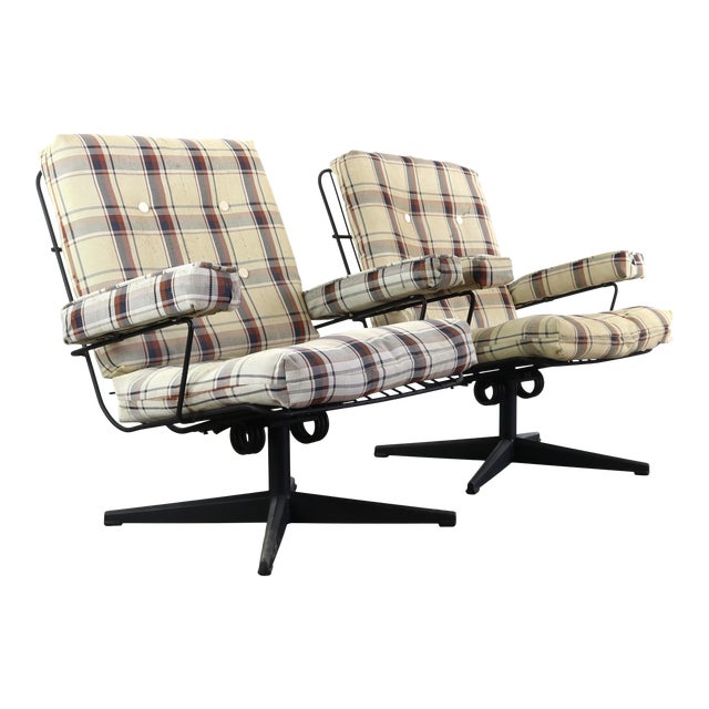 Vintage Black Leather Sling Lounge Chairs by Odd Knutsen with Metal Bases - a Pair For Sale