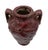 Ceramic 1960s Red Art Pottery Vase With Dual Handles & Sculpted Floral Relief For Sale - Image 7 of 9