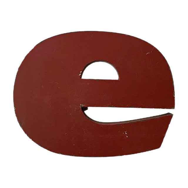 Vintage Industrial Metal Letter E For Sale