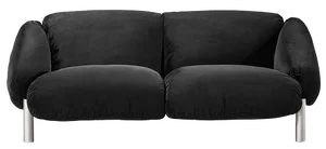 Flo Two-Seater Black Fabric Sofa by Lorenza Bozzoli