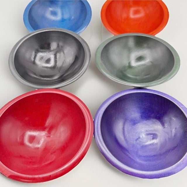 Wood Vintage Bowl Mill Granville Vermont Hand-Turned Wooden Salad Bowl Set - 7 Pieces For Sale - Image 7 of 9