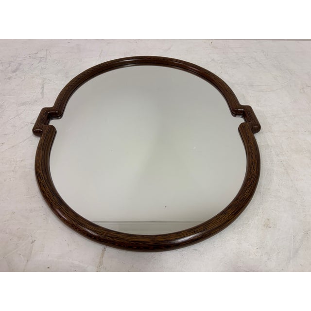 Oval Shaped Mirror in Wenge by Robert Ingham For Sale - Image 5 of 9
