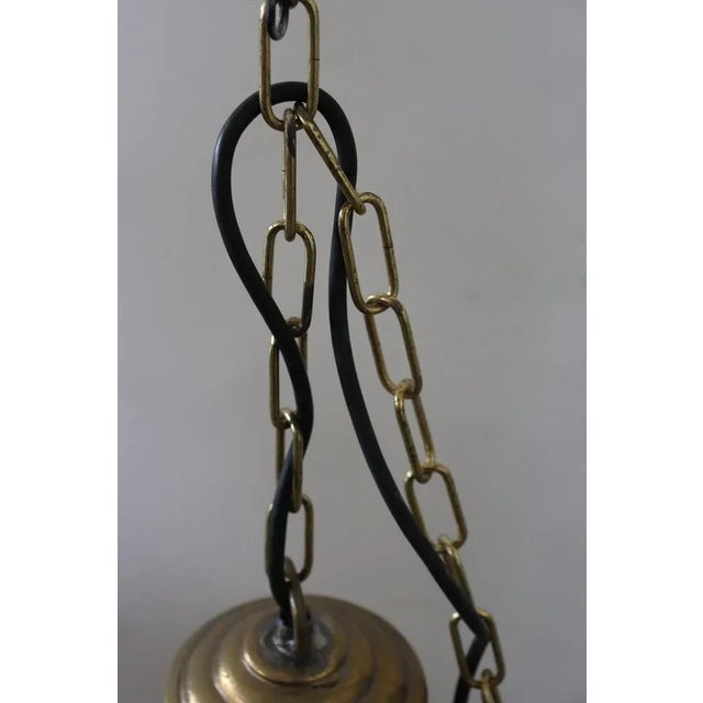 Metal Vintage Brass and Glass Lantern, 1980s For Sale - Image 7 of 14