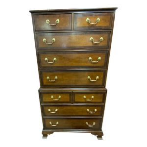 Circa 1980 Chippendale Style Mahogany Chest on Chest