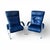 Pair of Vintage Lafer Billie Blue Leather Lounge Chairs, Brazil For Sale - Image 9 of 11