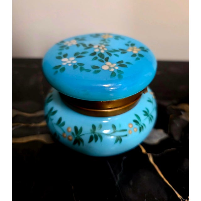 Moser French Opaline Glass Powder Jar For Sale - Image 4 of 7