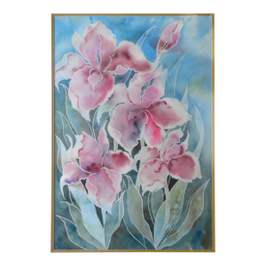 Late 20th Century Original Modernist Floral Abstract Painting Signed