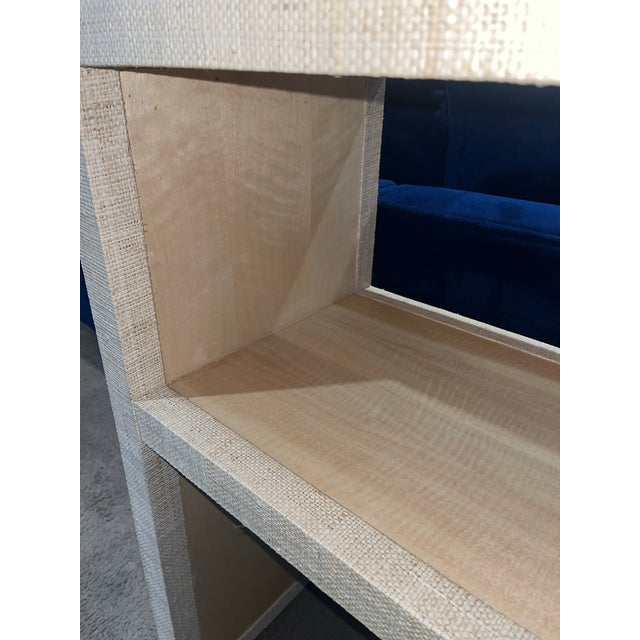 Crate and Barrel Grasscloth “Meadow” Console Table For Sale - Image 9 of 12