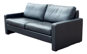 Mid-Century Conseta Sofa in Black Leather from COR, 1960s