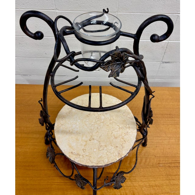 Tuscan Bella Toscana Vineyard Wrought Iron Tuscan Style Wine and Cheese Party Server For Sale - Image 3 of 14