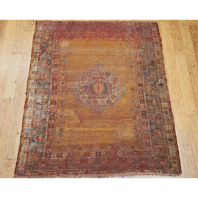 This extraordinary Late 19th Century Turkish Oushak Area Rug showcases a “Mamluk” pattern, masterfully handwoven during...