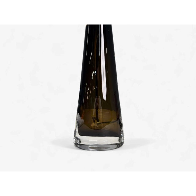 Mid-Century Modern Nils Landberg, Swedish Modern, Brown Tinted Glass, Table Lamp, Sweden, 1970s For Sale - Image 3 of 7