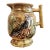19th Century Majolica Jug With Birds and Bamboo Handle For Sale