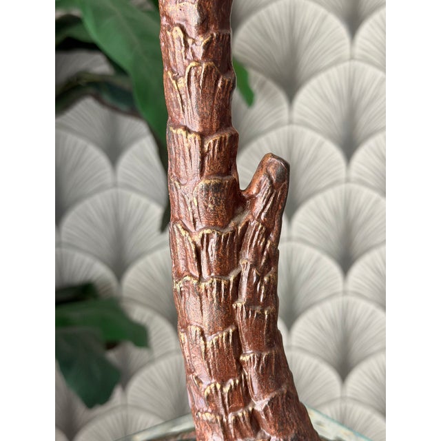 Vintage Tropical Tiki Jungle Safari Banana Palm Tree and Monkey Metal Table Lamp Attributed to Frederick Cooper For Sale - Image 13 of 18