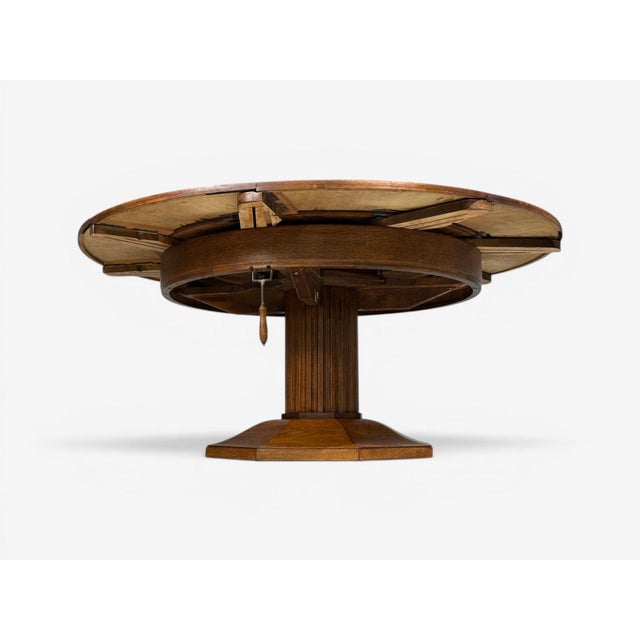 Wood Josef Seiler, Rare Expanding Dining Table, Oak, Germany, 1920s For Sale - Image 7 of 16