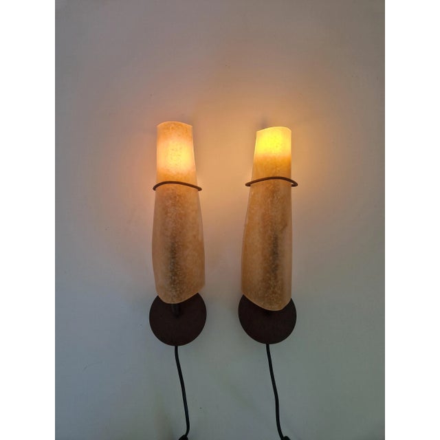 Wall Sconces in Glass and Metal, 1980s, Set of 2 For Sale - Image 11 of 11