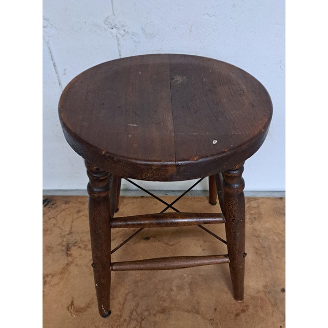 Antique Heywood Wakefield Wooden Stool For Sale In New York - Image 6 of 13
