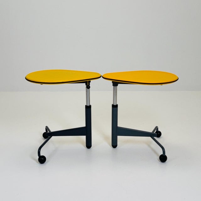 Industrial Mid-Century Modern Adjustable Kick Side Table by Toshiyuki Kita for Cassina, 1980s For Sale - Image 3 of 11