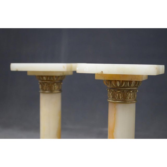 Antique Victorian White Marble Columns, Set of 2 For Sale - Image 9 of 14