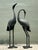 Late 20th Century Vintage Cast Aluminum Standing Cranes - Set of 2 For Sale - Image 5 of 12