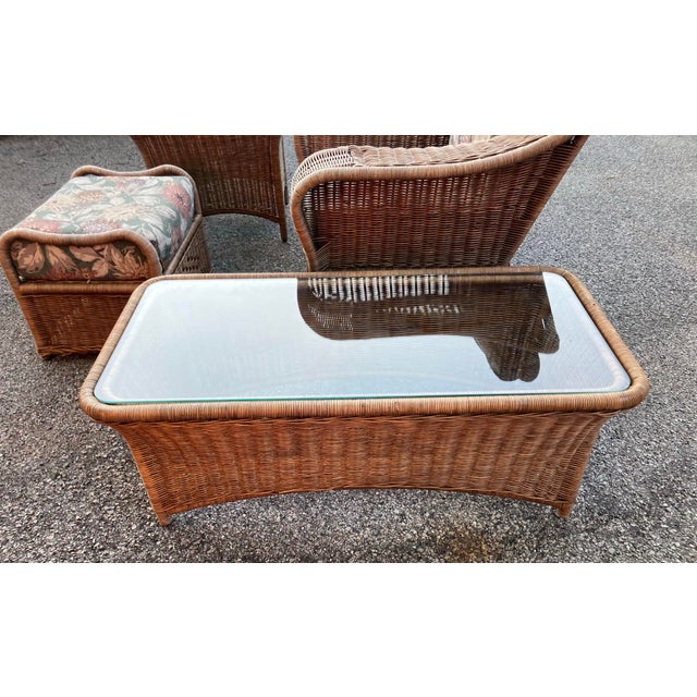 Braxton Culler Vintage Braxton Culler Wicker Four Piece Patio Set For Sale - Image 4 of 11